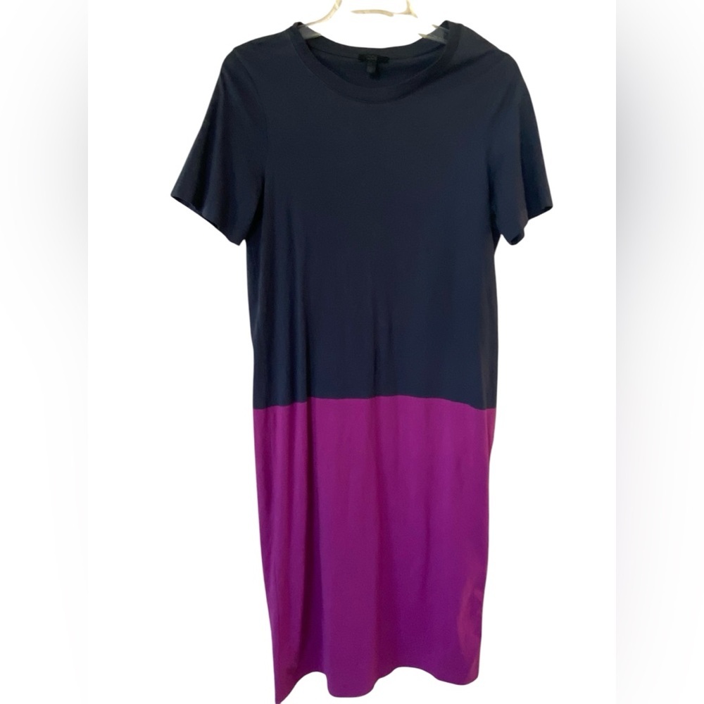 COS Navy and Magenta Colorblock Midi Dress - Picture 2 of 6
